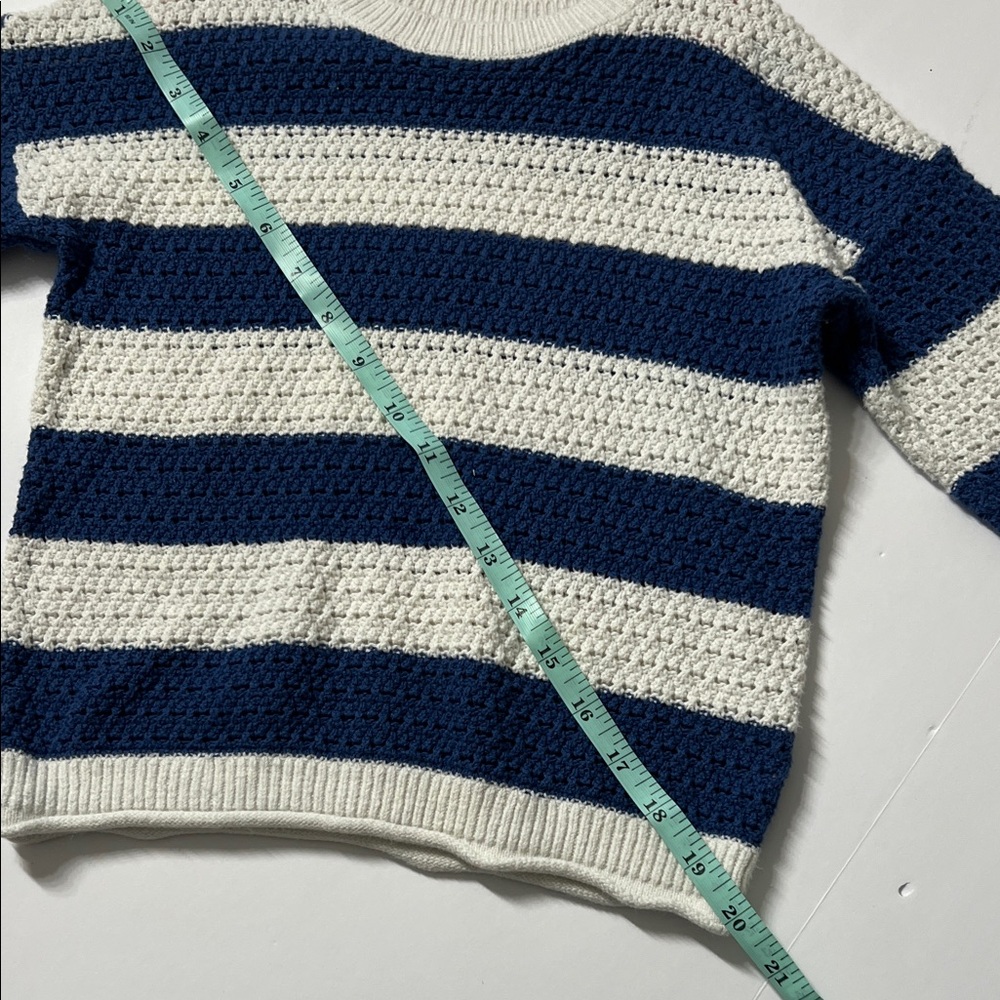 Blue and White Striped Girls Sweater - Picture 5 of 7